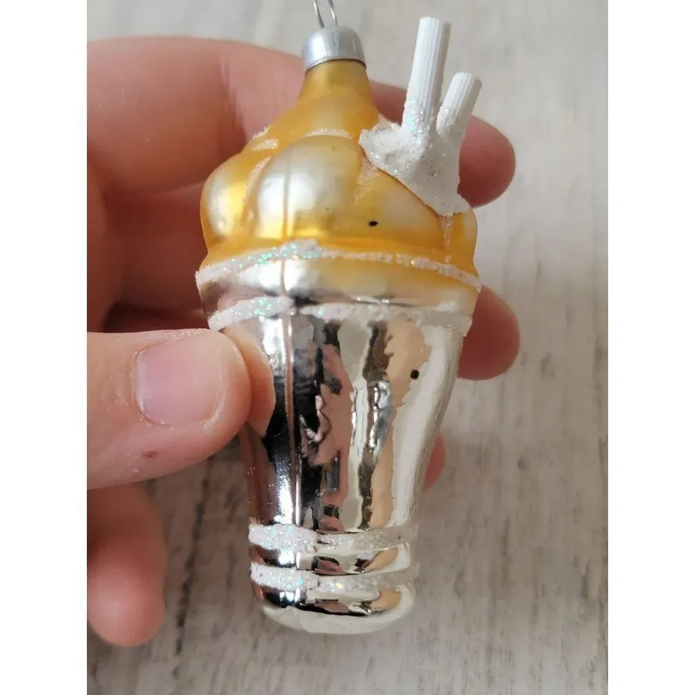 Milkshake blown glass ornament Xmas‎ decor